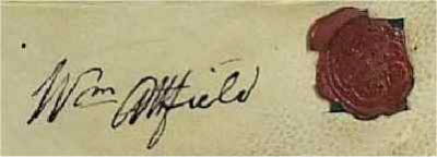 Signature of William Attfield (1750-1828)